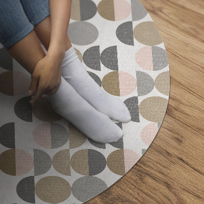 Tapis vinyle Motif rétro géométrique de cercles et de croissants