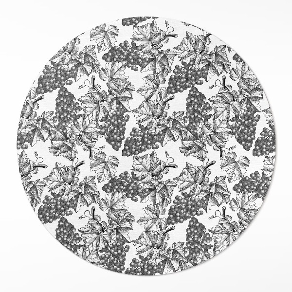Tapis rond en vinyle Croquis de vigne vintage