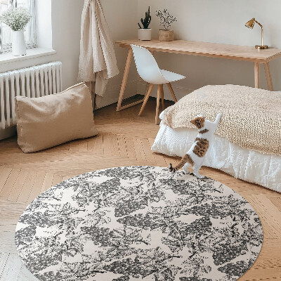 Tapis rond en vinyle Croquis de vigne vintage