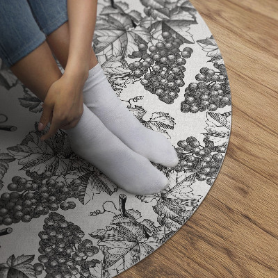 Tapis rond en vinyle Croquis de vigne vintage