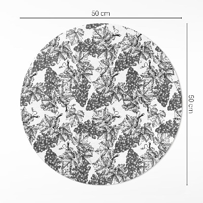 Tapis rond en vinyle Croquis de vigne vintage