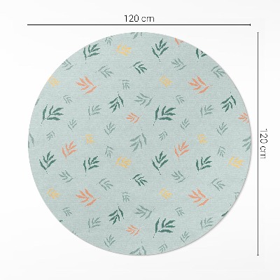 Tapis rond en vinyle Motifs végétaux bohèmes à petites brindilles