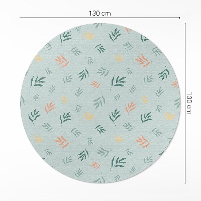 Tapis rond en vinyle Motifs végétaux bohèmes à petites brindilles