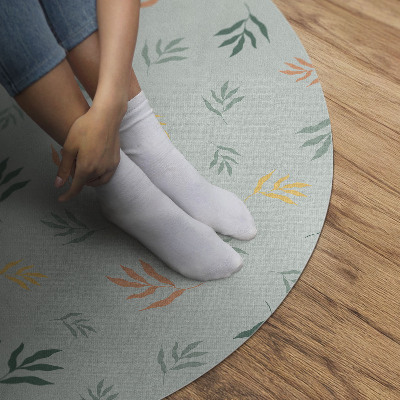 Tapis rond en vinyle Motifs végétaux bohèmes à petites brindilles