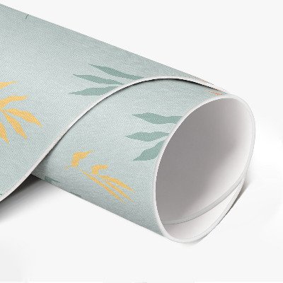 Tapis rond en vinyle Motifs végétaux bohèmes à petites brindilles