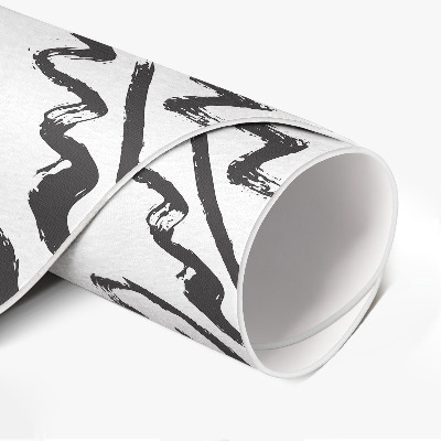 Tapis rond en vinyle Feuilles peintes dans un style minimaliste