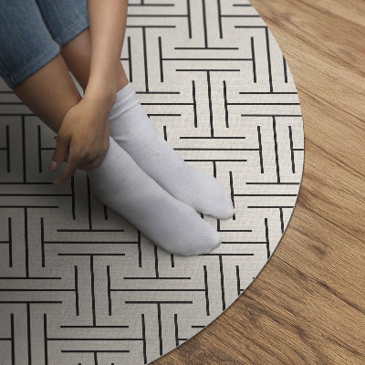 Tapis vinyle Labyrinthe minimaliste aux lignes régulières