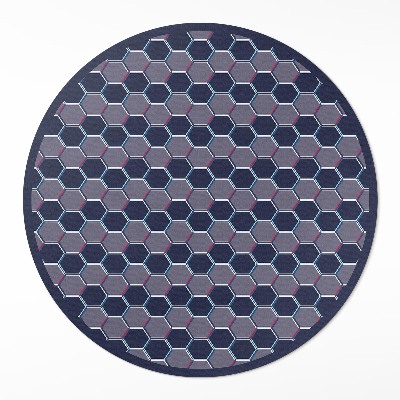 Tapis rond en vinyle Petite mosaïque d'hexagones 3D