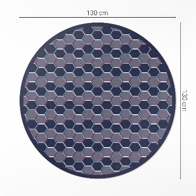Tapis rond en vinyle Petite mosaïque d'hexagones 3D