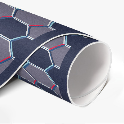 Tapis rond en vinyle Petite mosaïque d'hexagones 3D