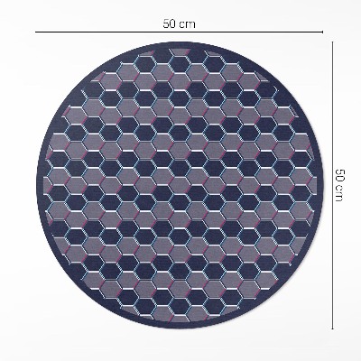 Tapis rond en vinyle Petite mosaïque d'hexagones 3D