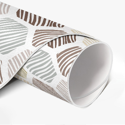 Tapis rond en vinyle Hexagones à motifs aux couleurs pastel bohèmes