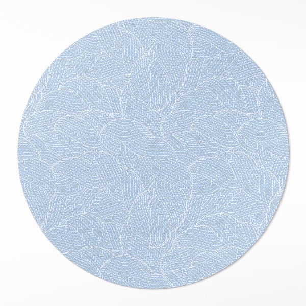 Tapis rond en vinyle Motif de feuilles minimaliste à la mode
