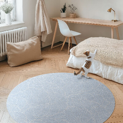 Tapis rond en vinyle Motif de feuilles minimaliste à la mode