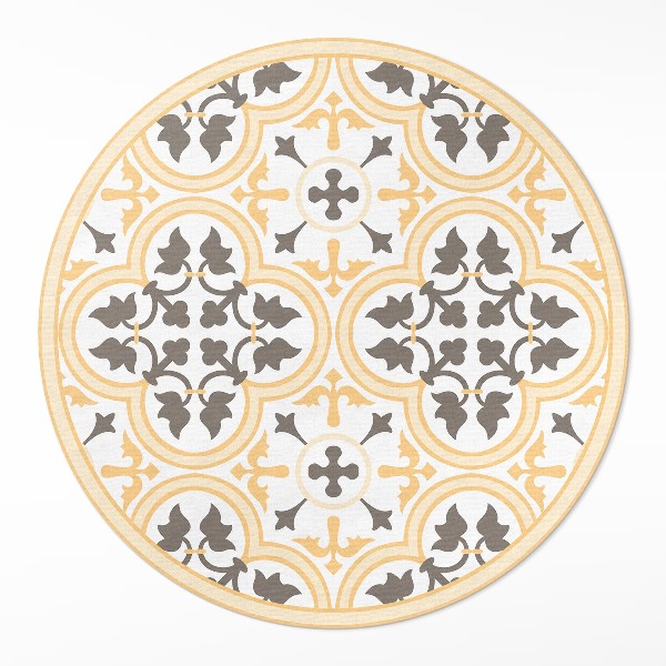 Tapis rond en vinyle Carreaux portugais de style estival