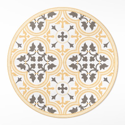 Tapis rond en vinyle Carreaux portugais de style estival