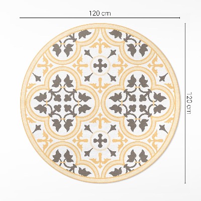 Tapis rond en vinyle Carreaux portugais de style estival