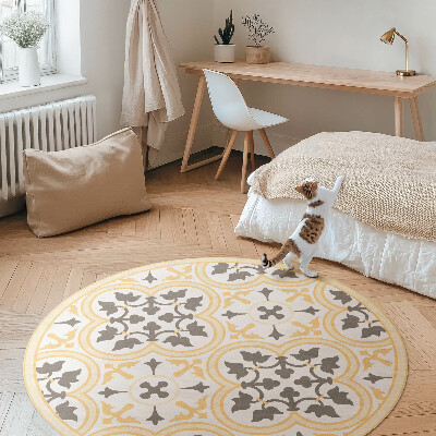 Tapis rond en vinyle Carreaux portugais de style estival