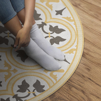 Tapis rond en vinyle Carreaux portugais de style estival