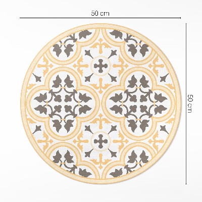 Tapis rond en vinyle Carreaux portugais de style estival