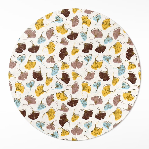 Tapis vinyle Illustration bohème de feuilles de ginkgo pastel