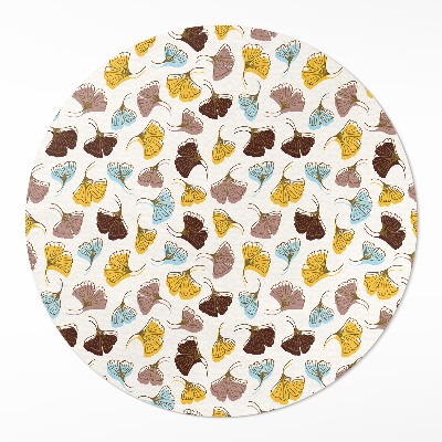 Tapis vinyle Illustration bohème de feuilles de ginkgo pastel