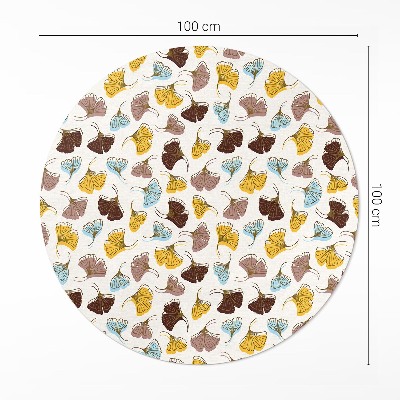 Tapis vinyle Illustration bohème de feuilles de ginkgo pastel