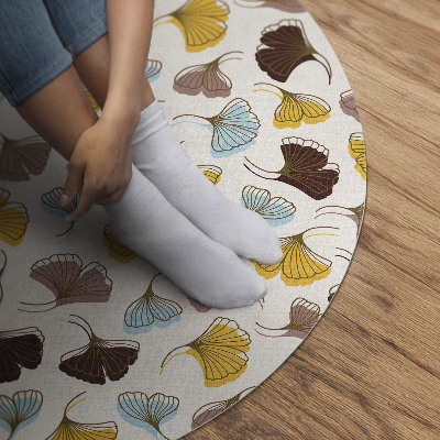 Tapis vinyle Illustration bohème de feuilles de ginkgo pastel