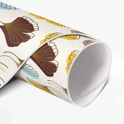 Tapis vinyle Illustration bohème de feuilles de ginkgo pastel