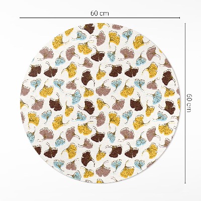 Tapis vinyle Illustration bohème de feuilles de ginkgo pastel