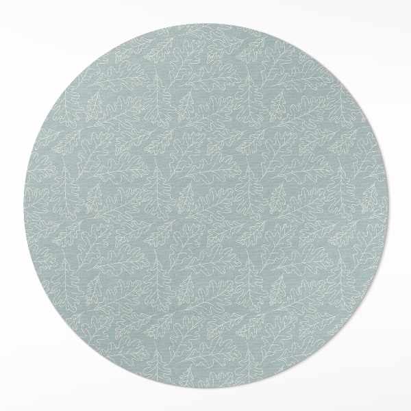 Tapis rond en vinyle Feuilles de noyer subtiles de style bohème