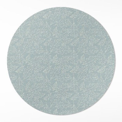 Tapis rond en vinyle Feuilles de noyer subtiles de style bohème