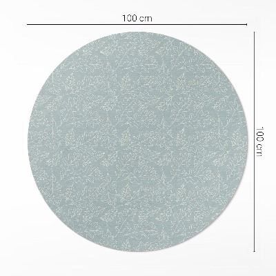 Tapis rond en vinyle Feuilles de noyer subtiles de style bohème