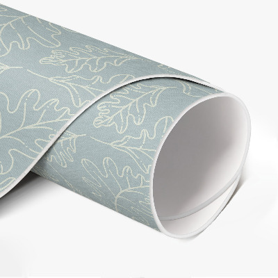 Tapis rond en vinyle Feuilles de noyer subtiles de style bohème