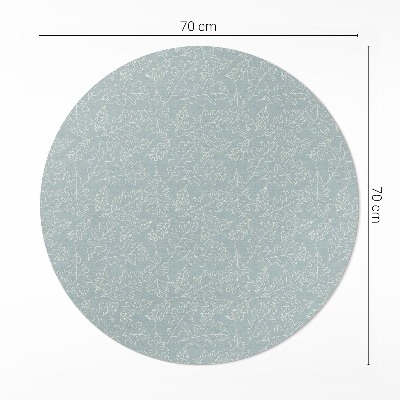 Tapis rond en vinyle Feuilles de noyer subtiles de style bohème