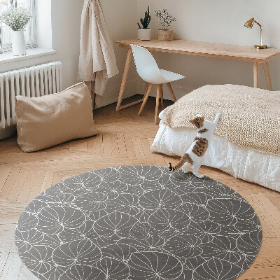 Tapis vinyle design bohème à feuilles linéaires