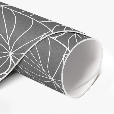 Tapis vinyle design bohème à feuilles linéaires