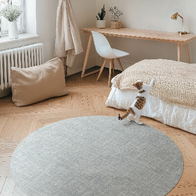 Tapis rond en vinyle Texture abstraite du tissu en lin