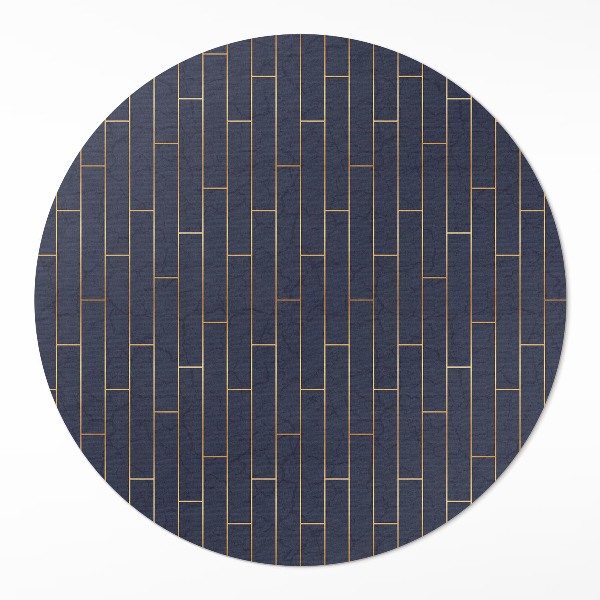 Tapis rond en vinyle Parquet moderne foncé aux lignes régulières