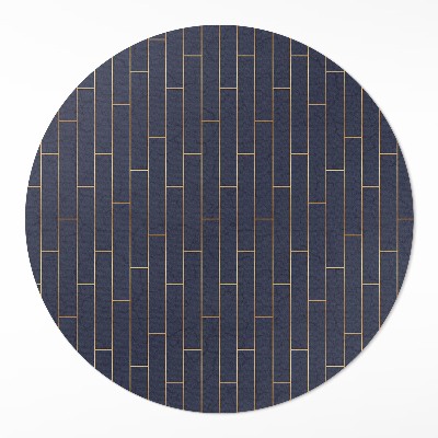 Tapis rond en vinyle Parquet moderne foncé aux lignes régulières