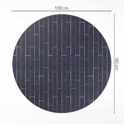 Tapis rond en vinyle Parquet moderne foncé aux lignes régulières