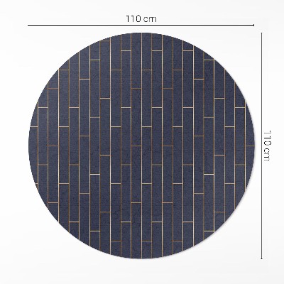 Tapis rond en vinyle Parquet moderne foncé aux lignes régulières