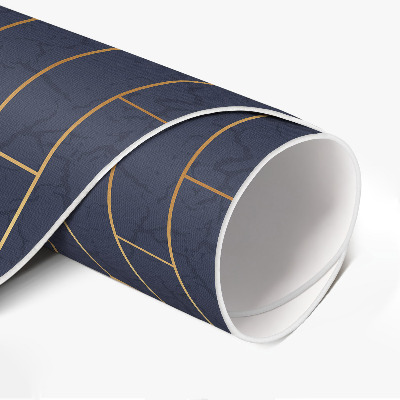 Tapis rond en vinyle Parquet moderne foncé aux lignes régulières