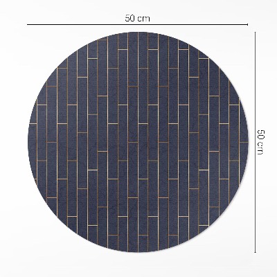 Tapis rond en vinyle Parquet moderne foncé aux lignes régulières
