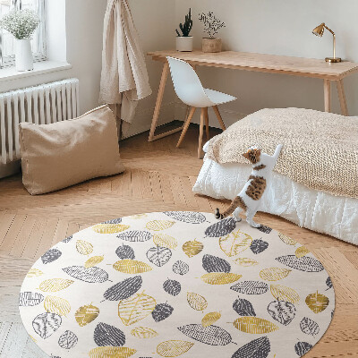 Tapis vinyle Motif nature tendance avec des feuilles claires et foncées