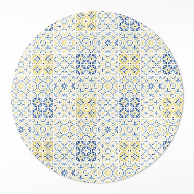 Tapis rond en vinyle Carreaux à motifs de mosaïque espagnole