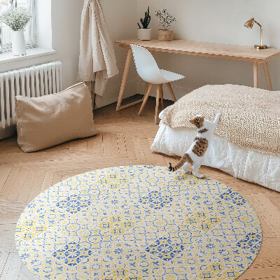 Tapis rond en vinyle Carreaux à motifs de mosaïque espagnole
