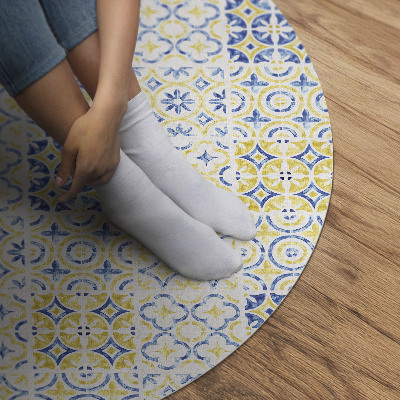 Tapis rond en vinyle Carreaux à motifs de mosaïque espagnole