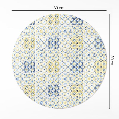 Tapis rond en vinyle Carreaux à motifs de mosaïque espagnole