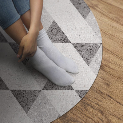 Tapis rond en vinyle Carreaux de pierre géométriques